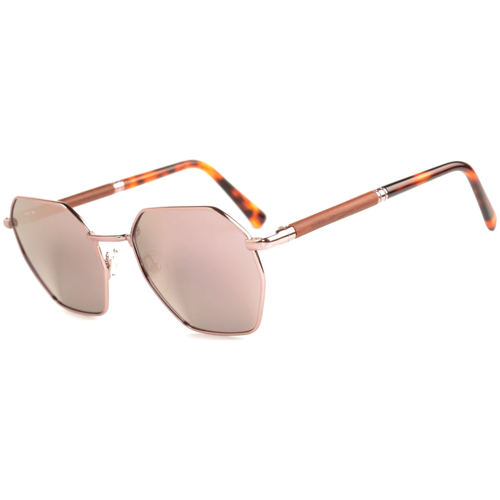 Halle - Monel & Wood Sunglasses
